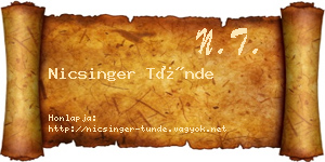 Nicsinger Tünde névjegykártya