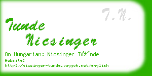 tunde nicsinger business card